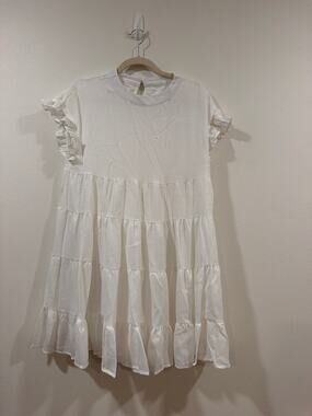White tiered babydoll dress